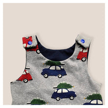 Load image into Gallery viewer, Grey Christmas Cars Baby & Children's Romper • READY TO SHIP • Kids •