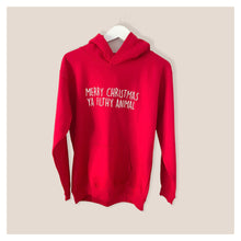 Load image into Gallery viewer, Merry Christmas Ya Filthy Animal Baby & Children's Red Hoodie • MADE TO ORDER • Kids •