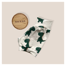 Load image into Gallery viewer, Green Dinosaur Baby & Children's Cuffed Shorts • ORGANIC • MADE TO ORDER •