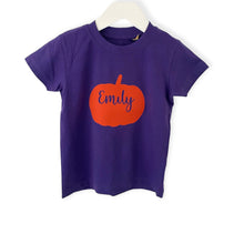 Load image into Gallery viewer, Personalised Pumpkin Baby & Children's T-Shirt • MADE TO ORDER • Kids •