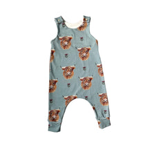 Load image into Gallery viewer, Highland Cow Baby & Children's Romper • READY TO SHIP • Kids Romper •