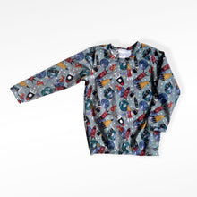 Load image into Gallery viewer, Space Rockets Baby & Children's Cuffed Top • MADE TO ORDER •