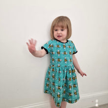 Load image into Gallery viewer, Blue Bees Baby & Children's Twirl Dress • ORGANIC • MADE TO ORDER • Kids Dress •