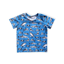 Load image into Gallery viewer, Blue Sharks T-Shirt • MADE TO ORDER •