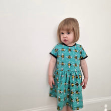 Load image into Gallery viewer, Blue Bees Baby & Children's Twirl Dress • ORGANIC • MADE TO ORDER • Kids Dress •