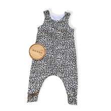 Load image into Gallery viewer, Black & White Baby & Children's Leopard Print Romper • MADE TO ORDER • Kids Romper •