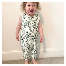 Load image into Gallery viewer, Eucalyptus Shortie Baby & Children's Romper • ORGANIC • Made To Order • Kids Romper •