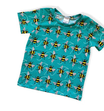 Load image into Gallery viewer, Blue Bees Baby & Children's T-Shirt • ORGANIC • MADE TO ORDER • Kids Tee •