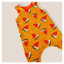 Load image into Gallery viewer, Orange Watermelons Baby & Children's Romper • MADE TO ORDER • Kids Romper •