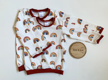 Load image into Gallery viewer, Autumn Rainbows Baby & Children's Cuffed Top • ORGANIC • MADE TO ORDER •