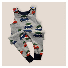 Load image into Gallery viewer, Grey Christmas Cars Baby & Children's Romper • READY TO SHIP • Kids •