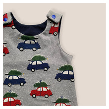 Load image into Gallery viewer, Grey Christmas Cars Baby & Children's Romper • READY TO SHIP • Kids •