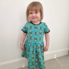 Load image into Gallery viewer, Blue Bees Baby & Children's Twirl Dress • ORGANIC • MADE TO ORDER • Kids Dress •