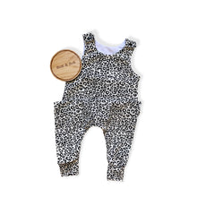 Load image into Gallery viewer, Black & White Baby & Children's Leopard Print Romper • MADE TO ORDER • Kids Romper •