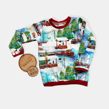 Load image into Gallery viewer, Christmas Trains Baby & Children's Jumper • MADE TO ORDER • Kids Lightweight Jumper •