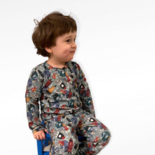 Load image into Gallery viewer, Space Rockets Baby & Children's Cuffed Top • MADE TO ORDER •