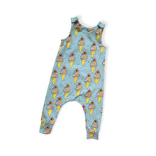 Load image into Gallery viewer, Blue Ice Creams Baby & Children's Romper • Organic • READY TO SHIP • Kids Romper •