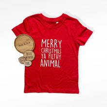 Load image into Gallery viewer, Merry Christmas Ya Filthy Animal Baby & Children's T-Shirt • MADE TO ORDER •Kids •