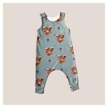 Load image into Gallery viewer, Highland Cow Baby & Children's Romper • READY TO SHIP • Kids Romper •