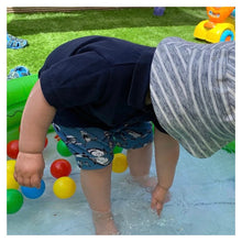 Load image into Gallery viewer, Blue Sharks Baby & Children's Cuffed Shorts • READY TO SHIP • 2-3 Years •