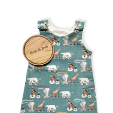 Load image into Gallery viewer, Animal Train Baby & Children's Romper • MADE TO ORDER • Kids Romper •