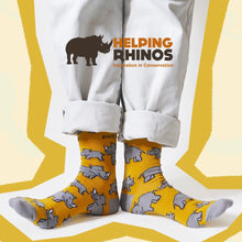 Load image into Gallery viewer, 'Save The Rhinos' Bamboo Socks for Kids • READY TO SHIP •