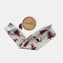Load image into Gallery viewer, Buffalo Plaid Deer Baby & Children's Leggings • MADE TO ORDER • Kids Leggings • Christmas •