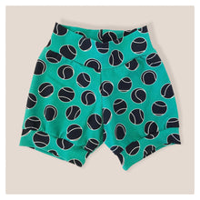 Load image into Gallery viewer, Green Tennis Ball Baby & Children's Cuffed Shorts • MADE TO ORDER • Kids Shorts •