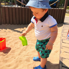 Load image into Gallery viewer, Green Tennis Ball Baby & Children's Cuffed Shorts • MADE TO ORDER • Kids Shorts •