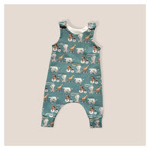 Load image into Gallery viewer, Animal Train Baby & Children's Romper • MADE TO ORDER • Kids Romper •