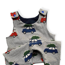 Load image into Gallery viewer, Grey Christmas Cars Baby & Children's Romper • READY TO SHIP • Kids •