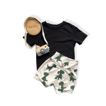 Load image into Gallery viewer, Green Dinosaurs Baby & Children's Cuffed Shorts • ORGANIC • READY TO SHIP •