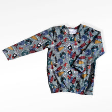 Load image into Gallery viewer, Space Rockets Baby & Children's Cuffed Top • MADE TO ORDER •