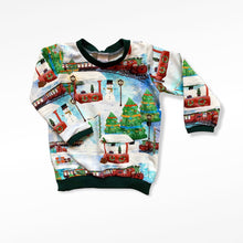 Load image into Gallery viewer, Christmas Trains Baby & Children's Jumper • MADE TO ORDER • Kids Lightweight Jumper •
