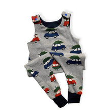 Load image into Gallery viewer, Grey Christmas Cars Baby & Children's Romper • READY TO SHIP • Kids •