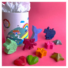 Load image into Gallery viewer, Wax Crayons 'Fantasy' Gift Tub • READY TO SHIP • Unicorns •