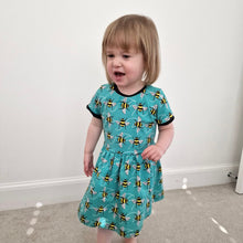 Load image into Gallery viewer, Blue Bees Baby & Children's Twirl Dress • ORGANIC • MADE TO ORDER • Kids Dress •