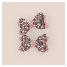 Load image into Gallery viewer, Pink Glitter Hair Bows • 2 x Pack •
