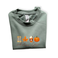Load image into Gallery viewer, Dusty Green Autumn Days Baby &amp; Children&#39;s Sweatshirt • MADE TO ORDER • Kids Jumper •
