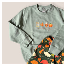 Load image into Gallery viewer, Dusty Green Autumn Days Baby &amp; Children&#39;s Sweatshirt • MADE TO ORDER • Kids Jumper •
