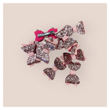Load image into Gallery viewer, Pink Glitter Hair Bows • 2 x Pack •
