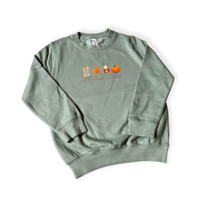 Load image into Gallery viewer, Dusty Green Autumn Days Baby &amp; Children&#39;s Sweatshirt • MADE TO ORDER • Kids Jumper •
