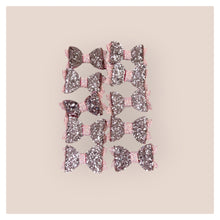 Load image into Gallery viewer, Pink Glitter Hair Bows • 2 x Pack •
