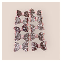 Load image into Gallery viewer, Pink Glitter Hair Bows • 2 x Pack •
