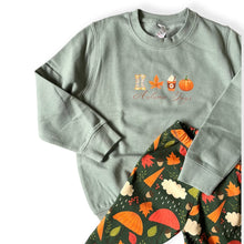 Load image into Gallery viewer, Dusty Green Autumn Days Baby &amp; Children&#39;s Sweatshirt • MADE TO ORDER • Kids Jumper •
