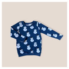 Load image into Gallery viewer, Blue Snowman Baby &amp; Children&#39;s Cuffed Top • ORGANIC • MADE TO ORDER • Kids •
