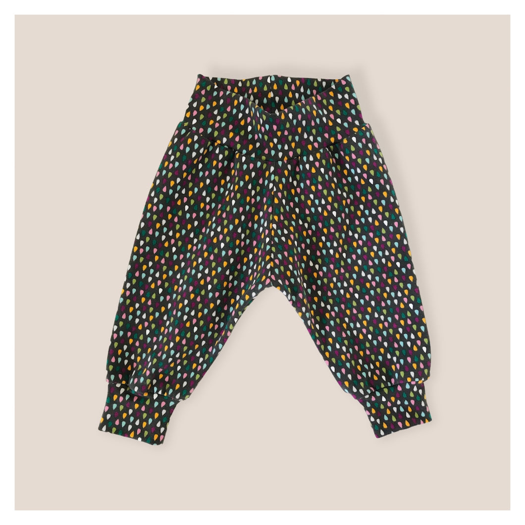 Grey Rainbow Drops Baby & Children's Cuffed Trousers • READY to SHIP • Kids •
