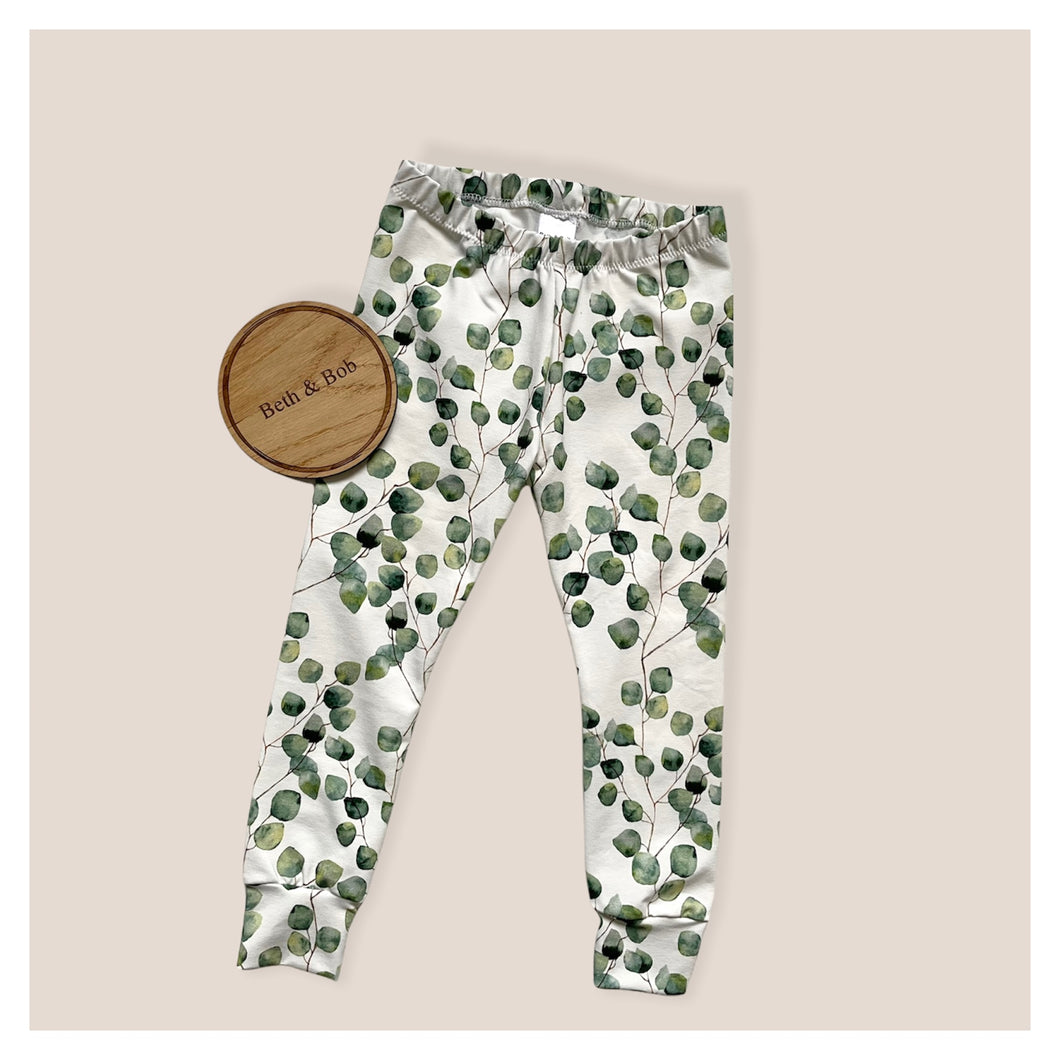 Eucalyptus Baby & Children's Leggings • ORGANIC • Made To Order • Kids Leggings •