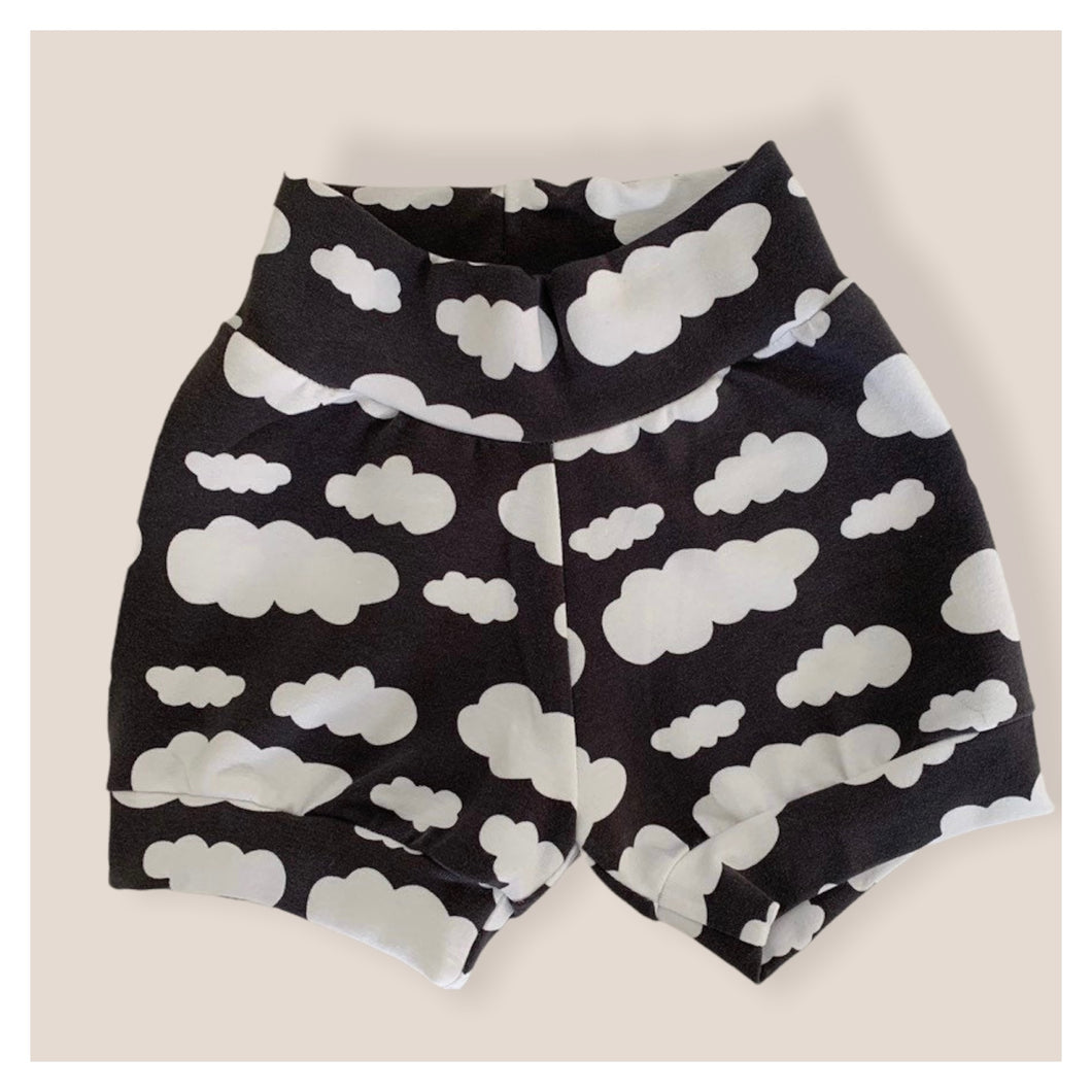 Grey Clouds Baby & Children's Cuffed Shorts • READY TO SHIP • 9-12 Months • Kids Shorts •