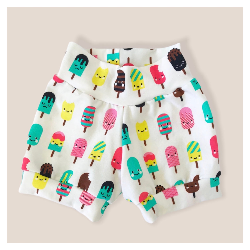 White Ice Lollies Baby & Children's Cuffed Shorts • READY TO SHIP • 12-18 Months • Kids Shorts •